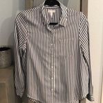 Leith  Blue & White Long-sleeve Shirt Photo 0