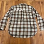 American Eagle  Women’s Oversized Plaid Flannel Button Up Collar size Medium Photo 4