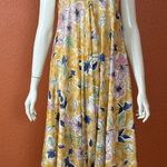 Cost Plus World Market Yellow and Blue Floral Fabric. Size s/m. E61 Photo 0