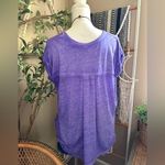 Free People  Beach Oversized Purple Keep Me Burnout Tee Photo 2