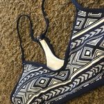 Carve Designs  Blue White Printed Bikini Top Size Medium Photo 2