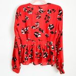VICI Rendezvous Red Floral Deep Balloon sleeve Peplum Blouse Photo 11