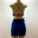 Zuliana/Rama Size Small 100% Rayon Skirt Set. Blue Photo 3