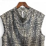 Loft  Black and White Cowl Draped Neck Sleeveless Blouse 
XL Photo 5