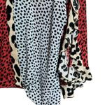 Umgee  Top Womens Medium Multicolor Mix Print Art To Wear Ruffle Sleeves Blouse Photo 4