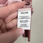 Celebrity Pink Velvet Bodysuit Women XXL Soft Glam V-Neck Ruffle Sleeve Romantic Photo 4