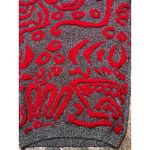 Rossana Maglificio Textured Red Knit Sweater Italy Wool Blend Boho Vintage Small Gray Photo 2