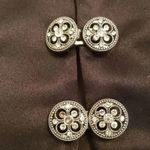 Dress Barn  Glittery 3/4 Sleeve Jacket Blazer Women’s Size 14 Black Silver Evening Photo 5