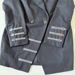 ESCADA Margaretha Ley Black 100% Wool Blazer Jacket White Accent Size 38 Photo 5