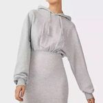 Topshop NWT Top shop Dress Womens 8 Sweatshirt Gray Fitted Hooded Long Sleeve Comfort Photo 0