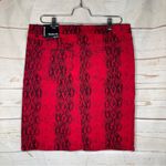 D. Jeans NWT . •Mini Skirt • Red • Snakeskin Print • 12 • Animal Print Photo 1