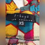 T Bag Women’s XS Colorful Abstract High Low Tank Top Braided Strap Vneck. Red Photo 3