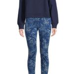 Time & Tru Womens Blue With Print Distressed Jeggings Size XL 16-18 Pull On New Photo 2