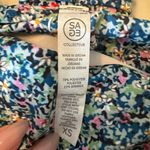 NWT Sage Collective Set Blue Static Ditsy Longline Sports Bra and Biker Shorts Pink Size XS Photo 9