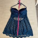 Coquette Push Up Lace Baby Doll Top Blue Size L Photo 15