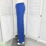 Anthropologie Level 99  Linen Blend Flare Leg Chino Pants Blue Size 26 Trouser Photo 1