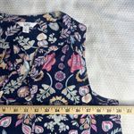 Croft & Barrow Women's Blue Floral Sleeveless Tank Top Size Small Tie V-neck Photo 3