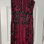 Elegant Magenta Sequin Dress, Size Small Pink Photo 0