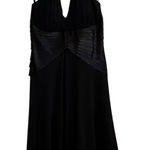 Vintage SL Fashions Dress Y2K Halter V Neck Babydoll Satin Chiffon 8 Black Size M Photo 0