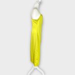 VERO MODA  Midi Dress Women's Small Yellow Satin Ruched Strappy Square Neck NWT Photo 3