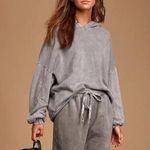 Lulus Boat House Pullover Hoodie in Washed Stone Grey Color Size Small Photo 8