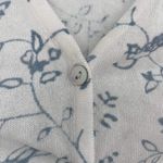 ZARA Women's Floral Print Knit V Neck Long Sleeve Crop Top White Blue Size Small Photo 6