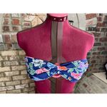 Catalina Bikini top halter swimsuit floral blue pink white Photo 7