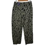 NWT Scoop Seamed Denim Barrel Jeans Wide Leg High Rise Leopard Print Olive SZ 6 Green Photo 10