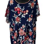 Tolani Collection Mesh Embroidered Blouse in Navy Photo 0