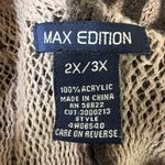 Max edition  Poncho Cardigan Womens Size 2X/3X Brown Fringe Open Oversized Boho Photo 1