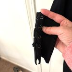 Joan Vass  Dressy Long Open Cardigan Tie Cuffs Ribbed Detail at Waist. Size XL. Photo 2