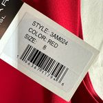 Tahari ASL Stretch Crepe A-Line Grommet Side Tie Mini Dress Size US 8 Red Photo 6