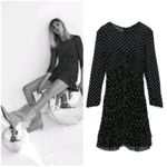 ZARA NWT  Swiss Dot Mesh Tulle Ruched Mini Dress Size M Sheer Party Going Out Photo 1