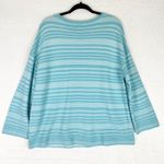 Habitat Striped Cotton Blend Ribbed Sweater Size Medium Blue White Photo 1