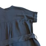 Theory  Black Button-Down Shirt Dress w/ Belt Crew Neck Pockets Size Small Womens Photo 7