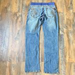 Maternity size small denim flared jeans embellished Blue Photo 5