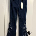 Driftwood NWT  Boho Celestial Embroidered Flare Jeans Photo 0
