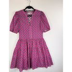 English Factory Womens Dress Pink Meredith Mini V Neck Puff Sleeve A Line Medium Photo 5