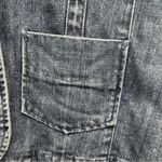 Christopher & Banks Denim Embroidered Flower Button Front Jean Jacket Blazer by  Photo 3