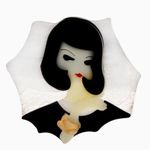 Beautiful Girl Brooch / Scarf Pin #134 Black Photo 1
