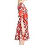 Anthropologie Lewit Red Poppy Floral Collage Silk‎ Dress Photo 7