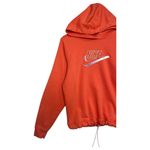 Nike  Hoodie Top Womens Extra Small Orange Sweatshirt Center Swoosh Classic Photo 5