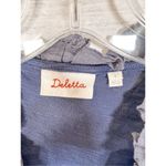 Deletta  Women's Cotton Sleeveless Ruffle Front V Neck Tank Top Blue Gray Small Photo 4