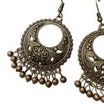Paparazzi  Filigree Circle Dangle Thrifty Traveler Earrings Brass Bohemian New Photo 2