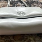 Tory Burch NWOT Britton Puffy Leather Optic White Silver Chain Shoulder Bag Photo 4
