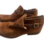Born Kerri Ankle Boots Size 8.5 M Suede Zip Back Brown Buckle Cuban Heel Shoe Photo 3