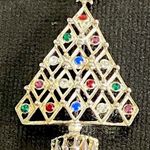 VTG Signed Eisenberg Ice Austrian Multicolor Crystal Christmas Tree Brooch 1970s Gold Photo 0
