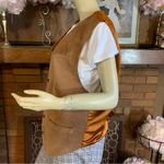 Falls Creek VINTAGE  SUEDE AND SATIN SNAP BUTTON VEST (L) Photo 4