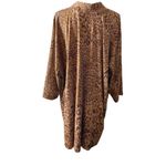 Isaac Mizrahi Isaac‎ Mizrahi Live Size 2X Brown Cheetah Animal Print Open Cardigan Pockets Photo 1
