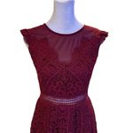Francesca's  Women's Burgundy Lace Fit & Flare Dress Size S Party Cocktail Photo 1